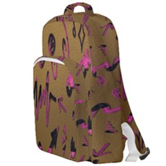 Doodles,gold Double Compartment Backpack by nateshop