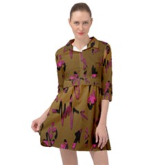 Doodles,gold Mini Skater Shirt Dress by nateshop