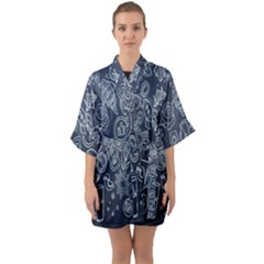 Internet Half Sleeve Satin Kimono  by nateshop