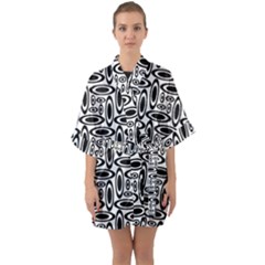 Ellipse Half Sleeve Satin Kimono  by nateshop