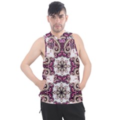 Multicolored Pattern Illustration Purple Peacock Men s Sleeveless Hoodie by Jancukart