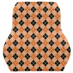 Halloween Inspired Black Orange Diagonal Plaids Car Seat Back Cushion  by ConteMonfrey