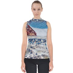 Fishes In Lake Garda Mock Neck Shell Top by ConteMonfrey