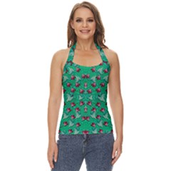 Beautiful Tropical Orchids Blooming Over Earth In Peace Basic Halter Top by pepitasart