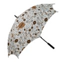 Brown Coffee Beans Pattern Golf Umbrellas View2