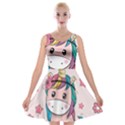 Cartoon Unicorn Fantasy Velvet Skater Dress View1