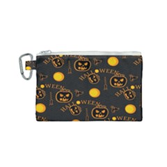 Halloween Background Pattern Canvas Cosmetic Bag (small) by Ravend