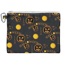 Halloween Background Pattern Canvas Cosmetic Bag (xxl) by Ravend