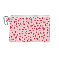 Hearts Valentine Heart Pattern Canvas Cosmetic Bag (medium) by Ravend