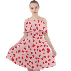 Hearts Valentine Heart Pattern Cut Out Shoulders Chiffon Dress by Ravend