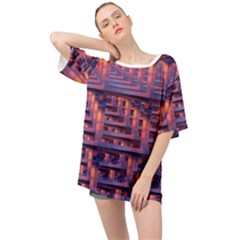 Abstract Pattern Colorful Background Oversized Chiffon Top by Ravend