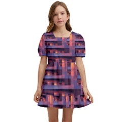 Abstract Pattern Colorful Background Kids  Short Sleeve Dolly Dress by Ravend