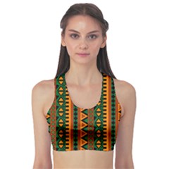 African Pattern Texture Sports Bra by Ravend