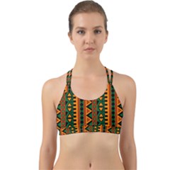 African Pattern Texture Back Web Sports Bra by Ravend