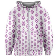 Geometric Pattern Purple Pattern Kids  Zipper Hoodie Without Drawstring by Ravend