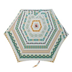 Pattern Colored Line Watercolor Painting Blue Color Splash Mini Folding Umbrellas by danenraven