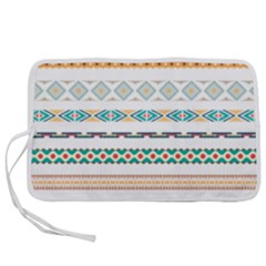 Pattern Colored Line Watercolor Painting Blue Color Splash Pen Storage Case (l) by danenraven