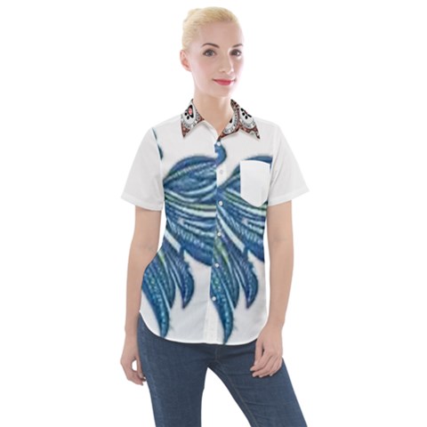 Im Fourth Dimension Colour 77 Women s Short Sleeve Pocket Shirt by imanmulyana