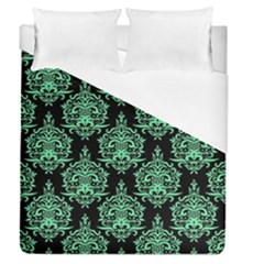 Black And Neon Ornament Damask Vintage Duvet Cover (queen Size) by ConteMonfrey