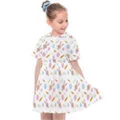 Easter Bunny Pattern Hare Kids  Sailor Dress by Ravend