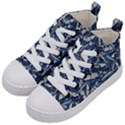 Butterflies Motif Collage Pattern Kids  Mid-Top Canvas Sneakers View2