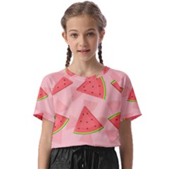 Background Watermelon Pattern Fruit Kids  Basic Tee by Wegoenart