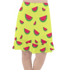 Watermelon Pattern Wallpaper Fishtail Chiffon Skirt by Wegoenart