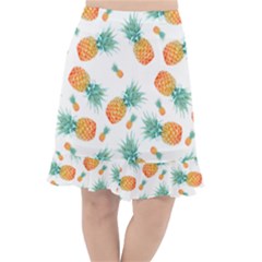 Pineapple Background Pattern Fruit Fishtail Chiffon Skirt by Wegoenart