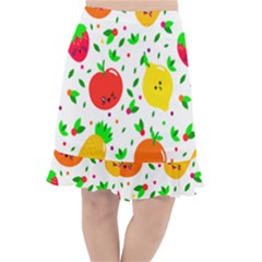 Pattern Fruit Fruits Orange Green Fishtail Chiffon Skirt by Wegoenart