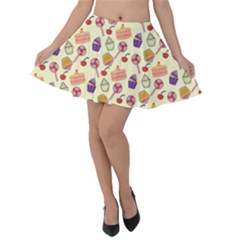 Cupcake Pattern Lollipop Velvet Skater Skirt by Wegoenart