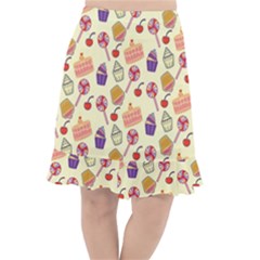 Cupcake Pattern Lollipop Fishtail Chiffon Skirt by Wegoenart