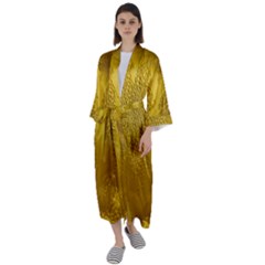 Beer Drink Glass Yellow Cup Bar Maxi Satin Kimono by Wegoenart