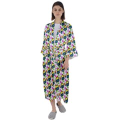 Sweet Dessert Food Cake Pattern Maxi Satin Kimono by Wegoenart