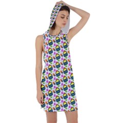 Sweet Dessert Food Cake Pattern Racer Back Hoodie Dress by Wegoenart