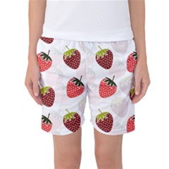 Strawberry Pattern Background Women s Basketball Shorts by Wegoenart