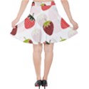 Strawberry Pattern Background Velvet High Waist Skirt View2