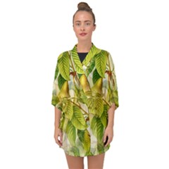 Pear Fruit Tree Organic Pattern Half Sleeve Chiffon Kimono by Wegoenart