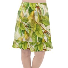 Pear Fruit Tree Organic Pattern Fishtail Chiffon Skirt by Wegoenart