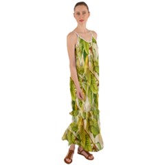 Pear Fruit Tree Organic Pattern Cami Maxi Ruffle Chiffon Dress by Wegoenart