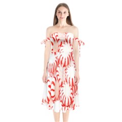 Candy Shoulder Tie Bardot Midi Dress by artworkshop