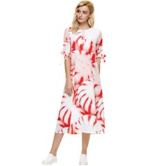 Candy Bow Sleeve Chiffon Midi Dress by artworkshop