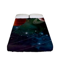 Planet Galaxy Fantasy Fitted Sheet (full/ Double Size) by danenraven