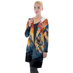 Himalaya Mountains Landscape  Nature Hooded Pocket Cardigan by danenraven