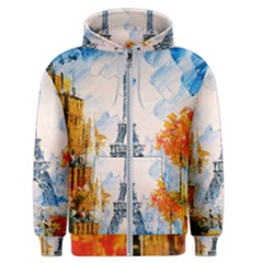 Eiffel Tower Landmark Architecture  Artistic Men s Zipper Hoodie by danenraven