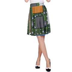 Illustration Motherboard Pc Computer A-line Skirt by danenraven