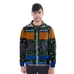 Illustration Motherboard Pc Computer Men s Windbreaker by danenraven