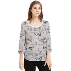 Pattern Wallpaper Math Formula Albert Einstein Chiffon Quarter Sleeve Blouse by danenraven