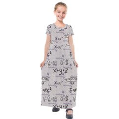 Pattern Wallpaper Math Formula Albert Einstein Kids  Short Sleeve Maxi Dress by danenraven