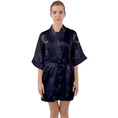 Pattern1 Half Sleeve Satin Kimono  by nateshop