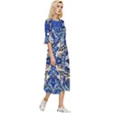 Gold on cobalt Double Cuff Midi Dress View3